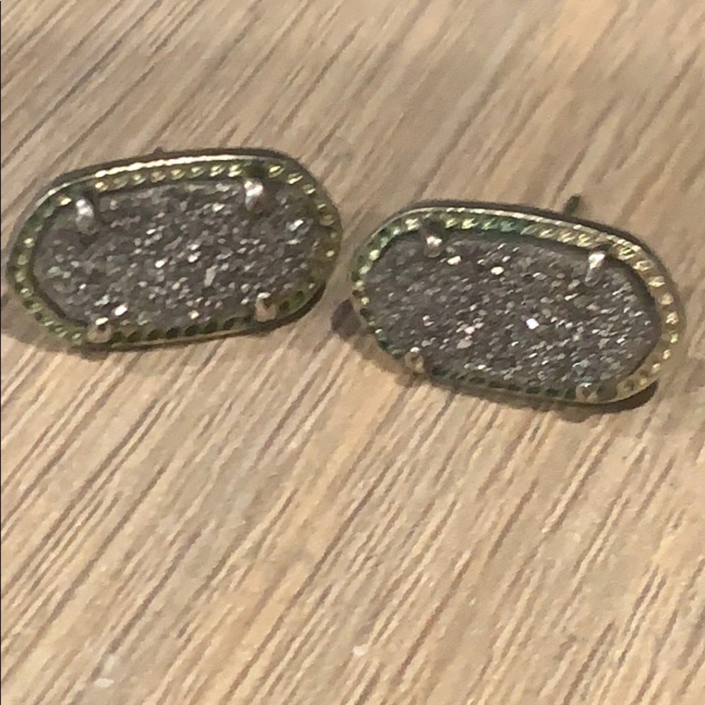 Gold and gunmetal Kendra Scott earrings